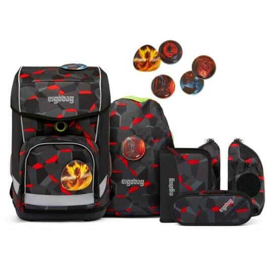 6-teiliges Ergobag Set Cubo Light "TaekBärdo mit Feuerdrache-Kletties Version 2025"