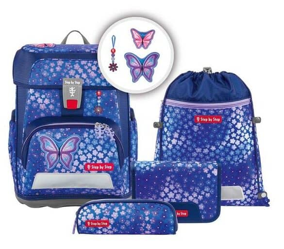 5-Teiliges Step by Step Schulranzenset Cloud "Butterfly Maja"
