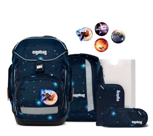 6-teiliges Ergobag Set Pack "KoBärnikus GLOW Edition mit Weltall Kletties Version 2026"