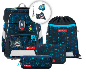 5-teiliges Step By Step Schulranzenset Space Shine "Shark Dexter"